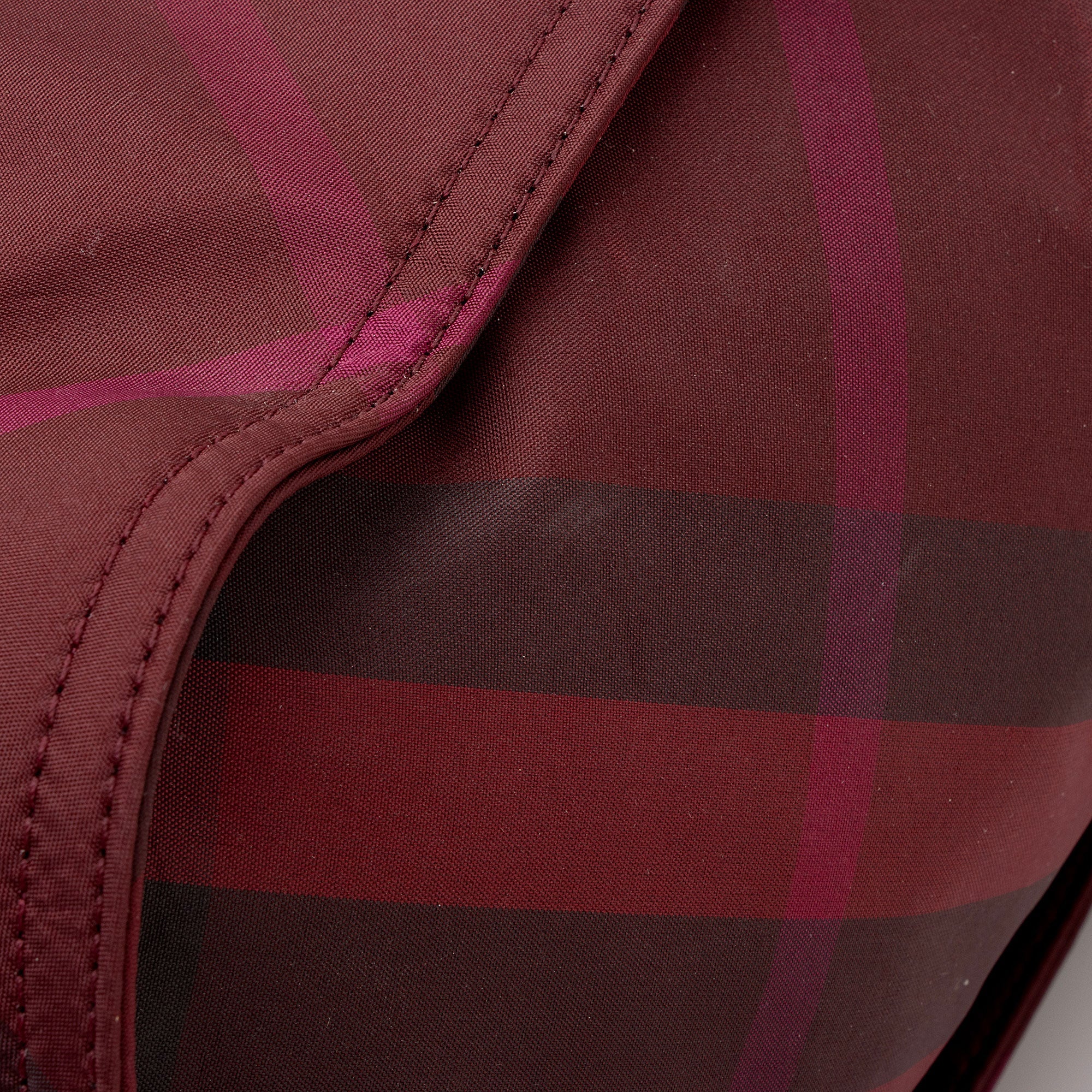 Burberry Nylon Check Buckleigh Packable Small Tote (SHF-mg4mKV)