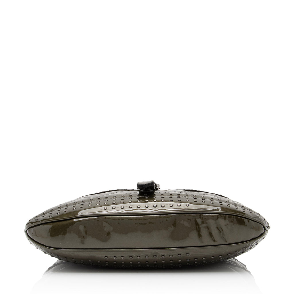 Burberry Patent Leather Studded Brook Hobo (SHF-23635)