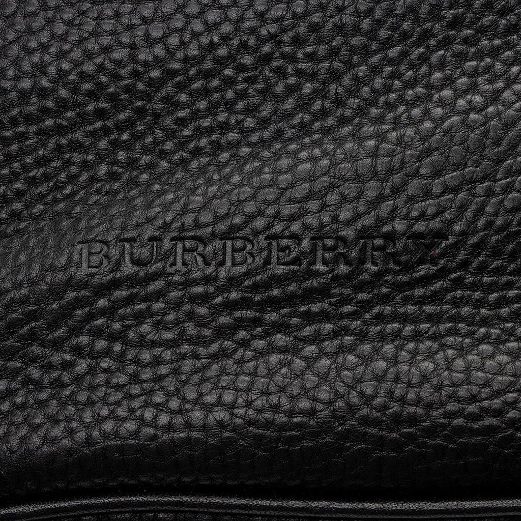 Burberry Pebbled Leather House Check Ashby Medium Hobo (SHF-22726)