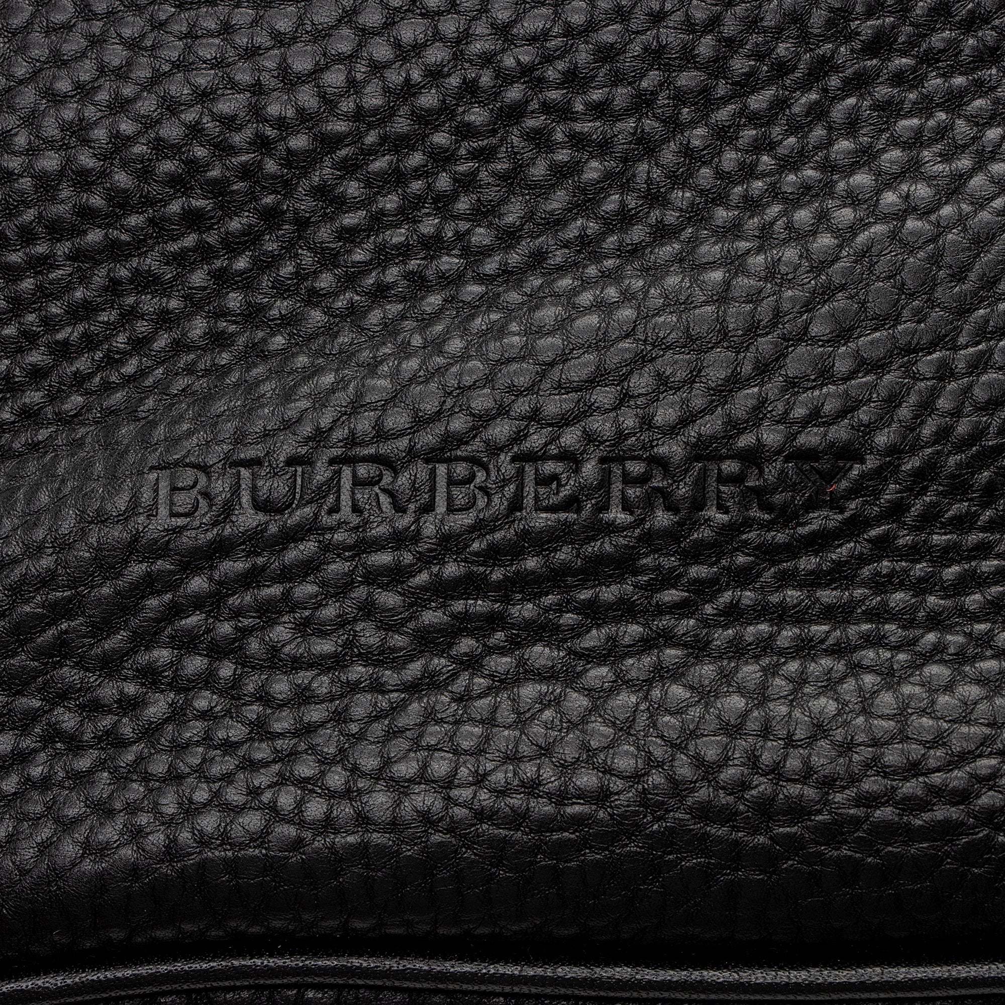 Burberry Pebbled Leather House Check Ashby Medium Hobo (SHF-22726)