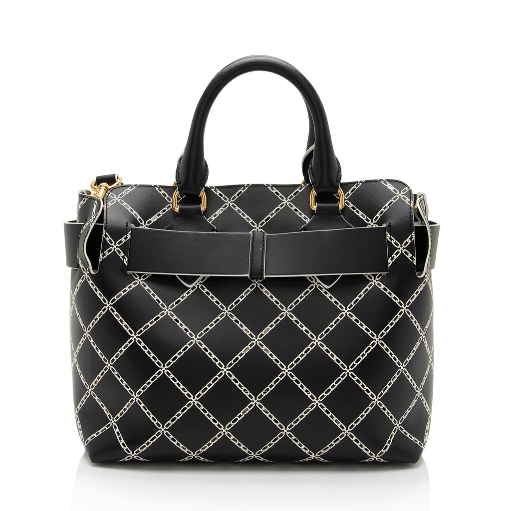 Burberry Perforated Leather Marais Belted Small Tote