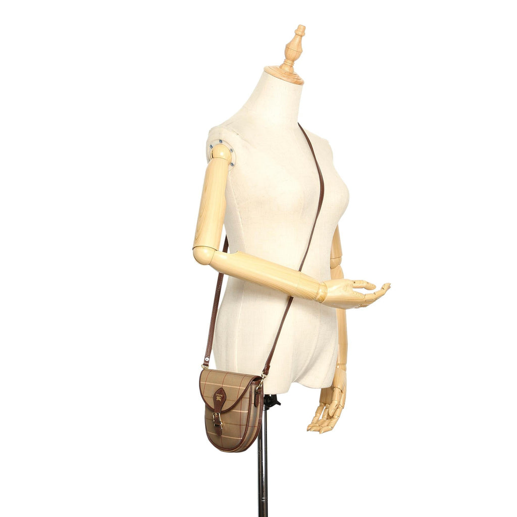 Burberry Plaid Canvas Crossbody Bag (SHG-22369)
