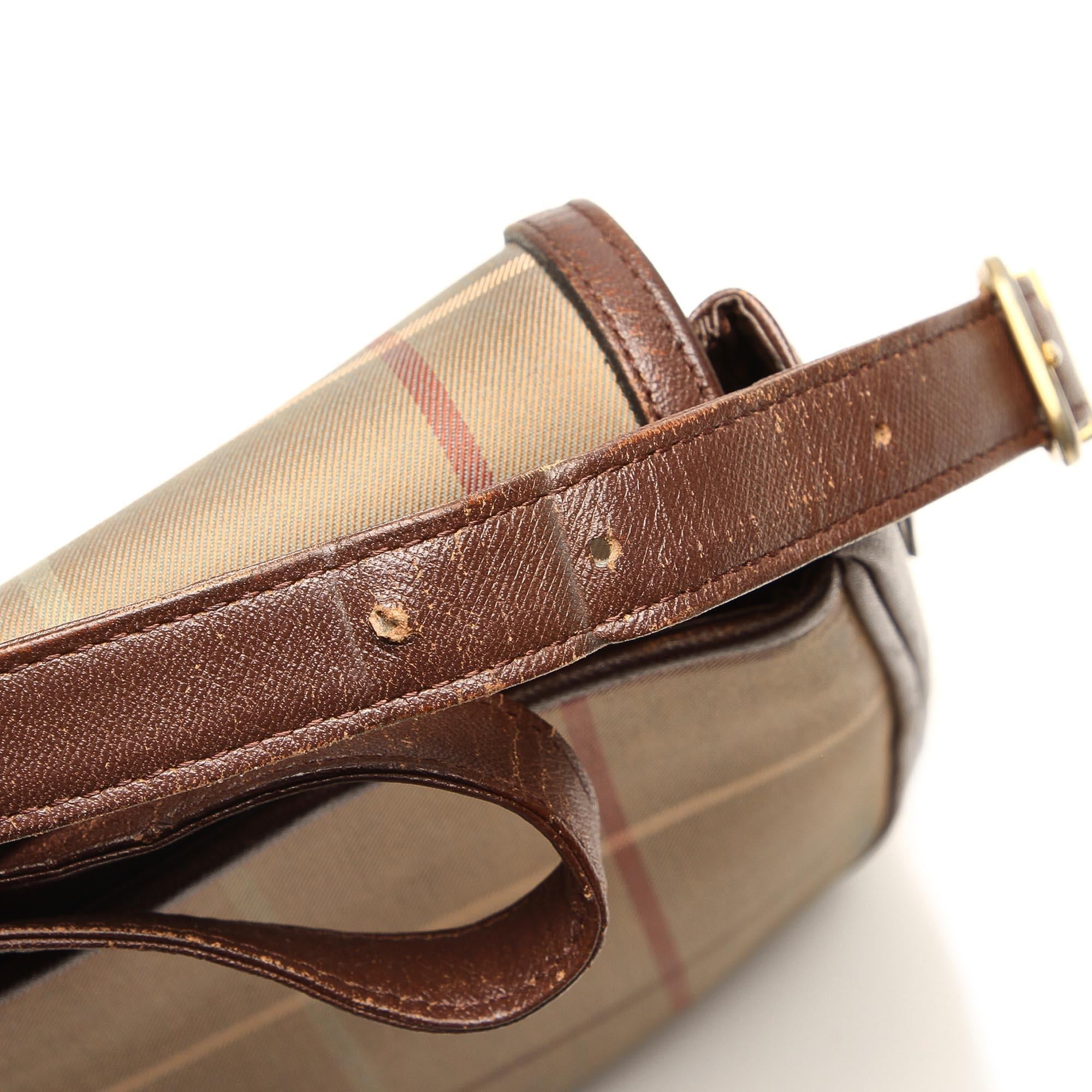 Burberry Plaid Canvas Crossbody Bag (SHG-22411)