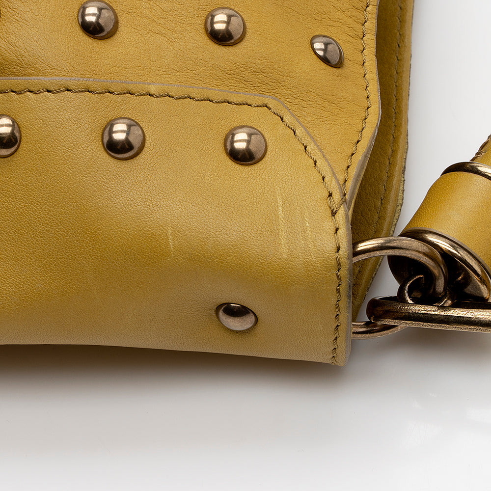 Burberry Prosum Leather Studded Hobo (SHF-18481)