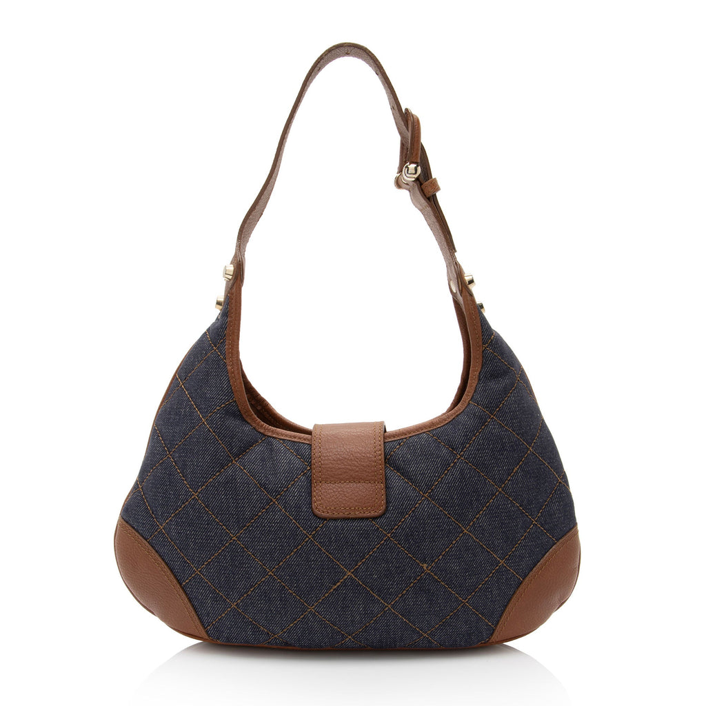 Burberry Quilted Denim Brooke Hobo (SHF-WPD1Mt)