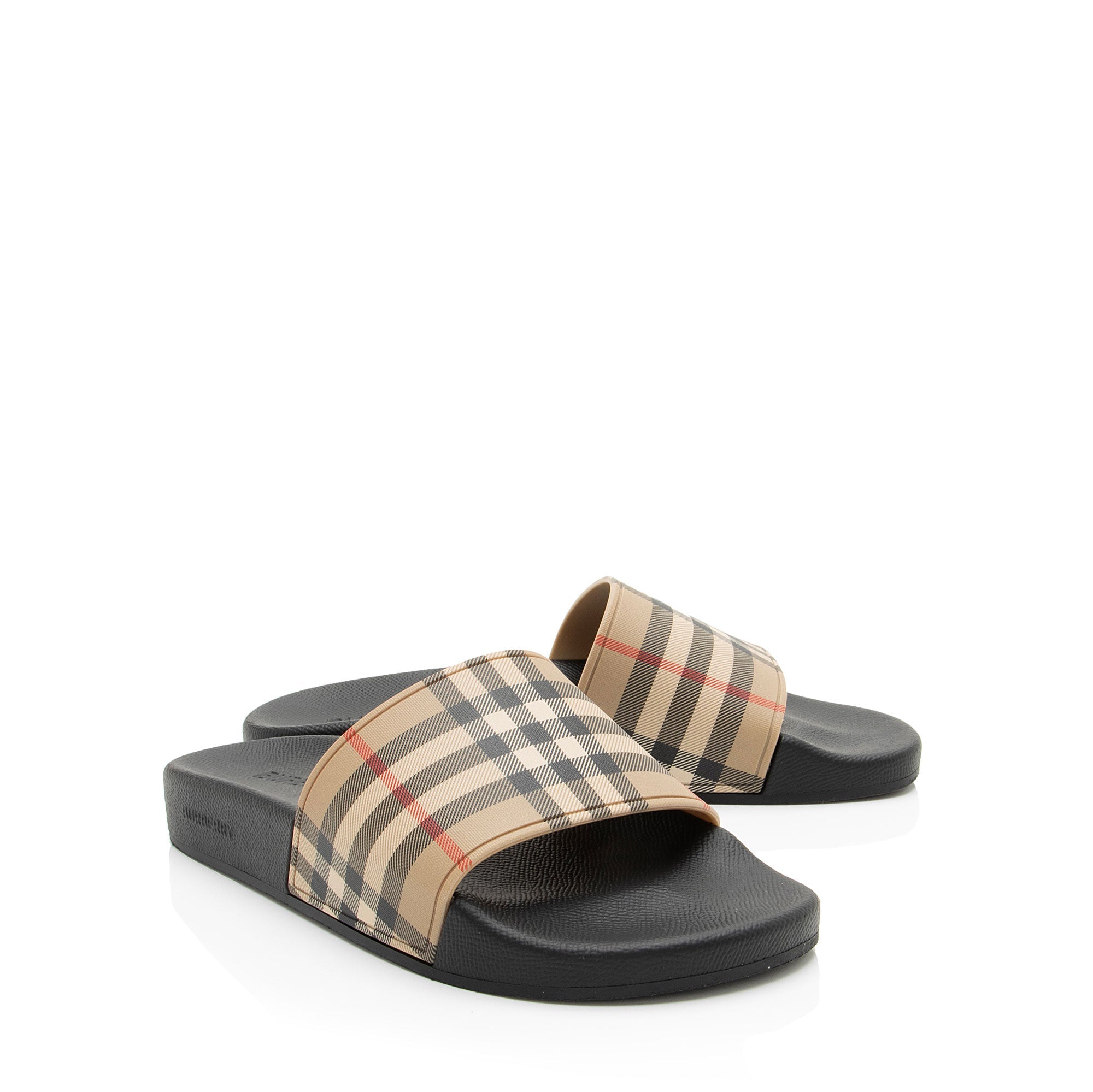 Burberry Rubber Vintage Check Slides - Size 7 / 37
