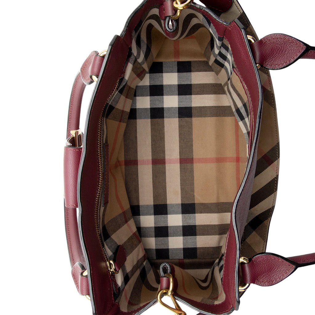 Burberry Soft Grain Calfskin Buckle Medium Tote