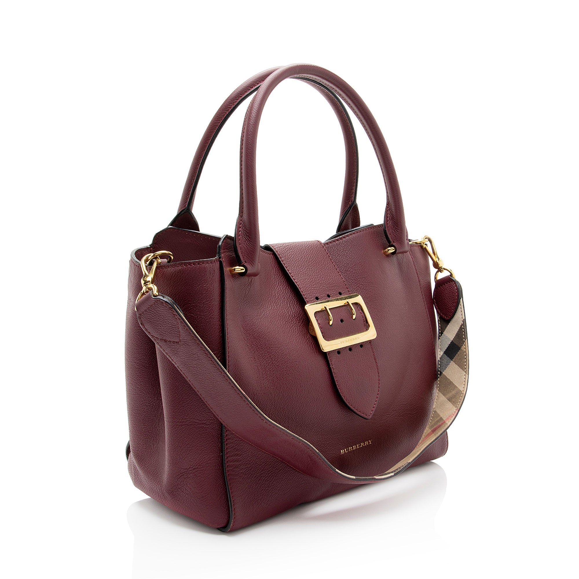 Burberry Soft Grain Calfskin Buckle Medium Tote