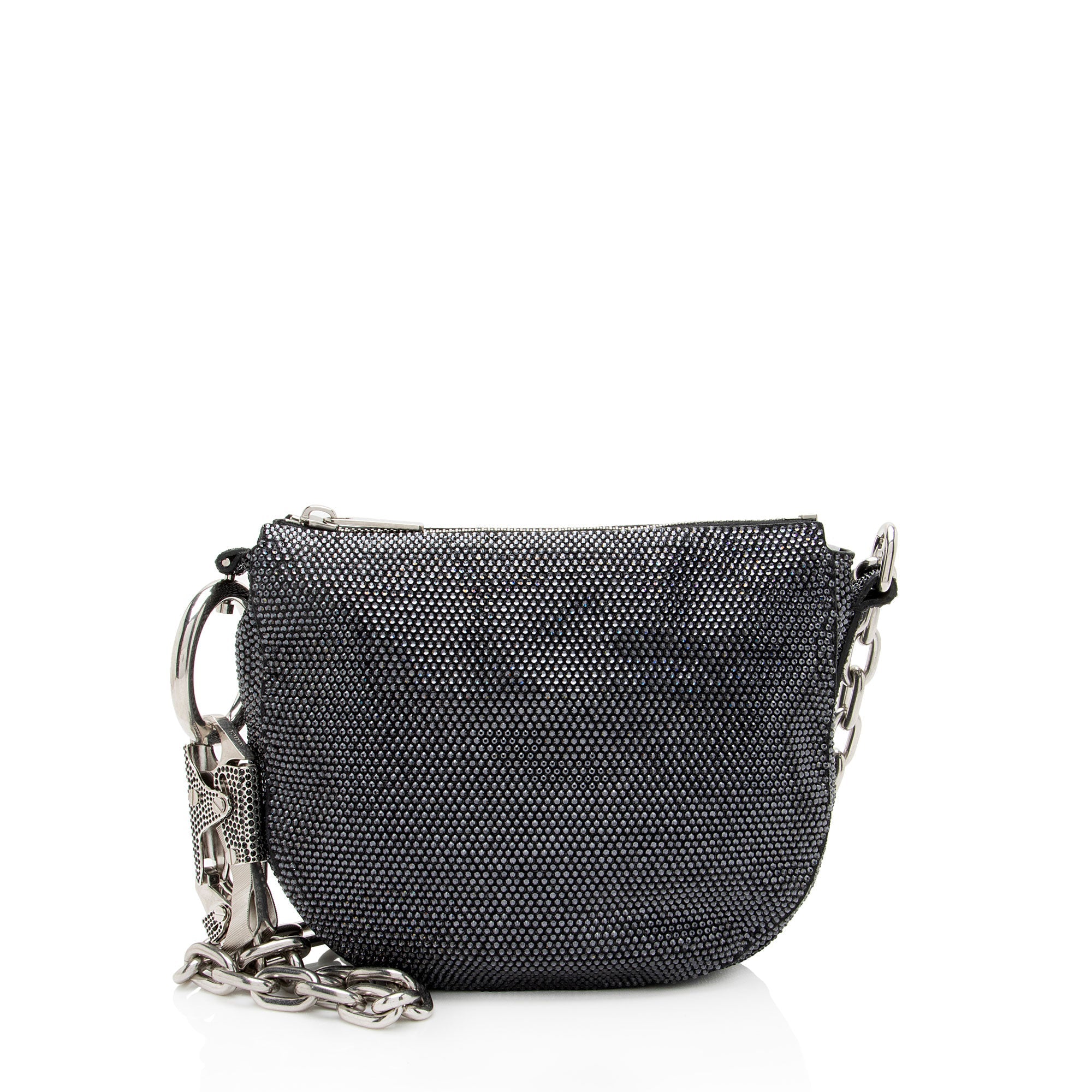 Burberry Suede Crystal Knight Mini Shoulder Bag