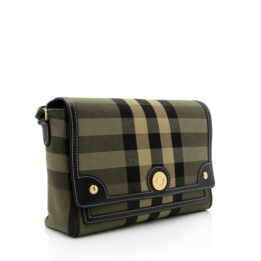 Burberry Tartan Check Calfskin Note Bag (SHF-Ek9q6h)