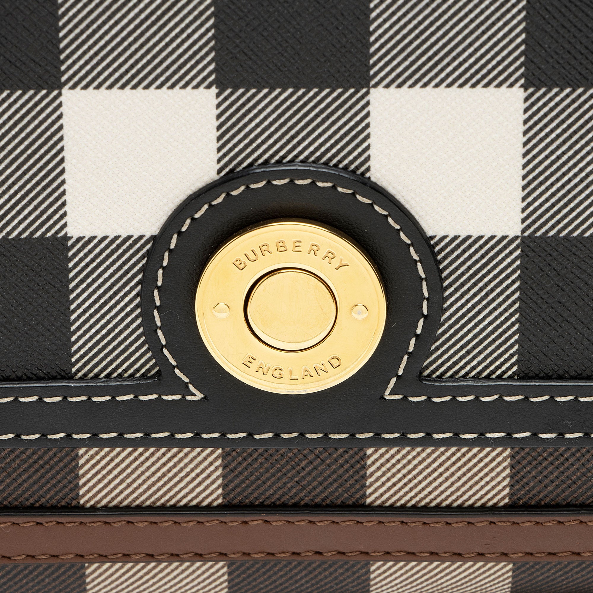 Burberry Tartan Check Calfskin Note Bag