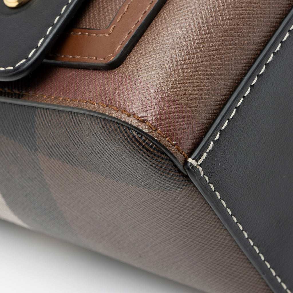 Burberry Tartan Check Calfskin Note Bag