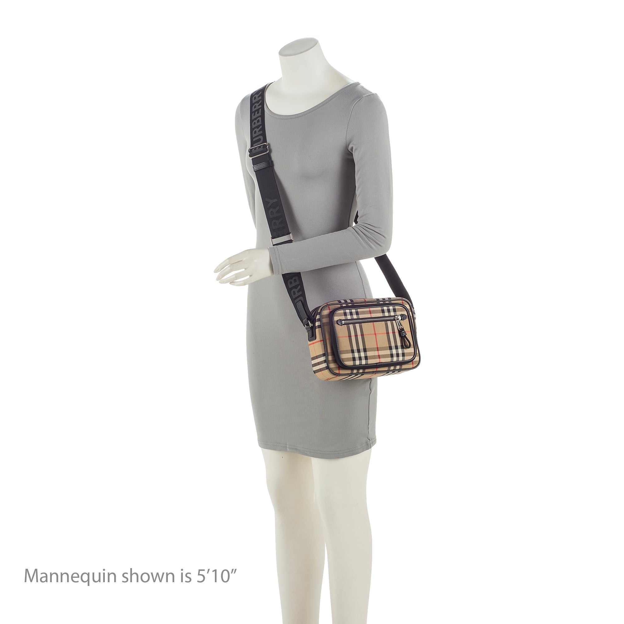 Burberry Vintage Canvas Check Leather Crossbody Bag (SHF-23042)
