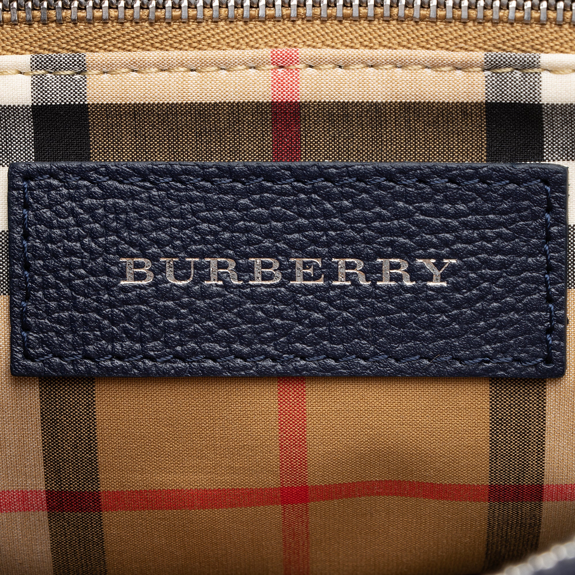 Burberry Vintage Check Leather Banner Medium Tote (SHF-23489)