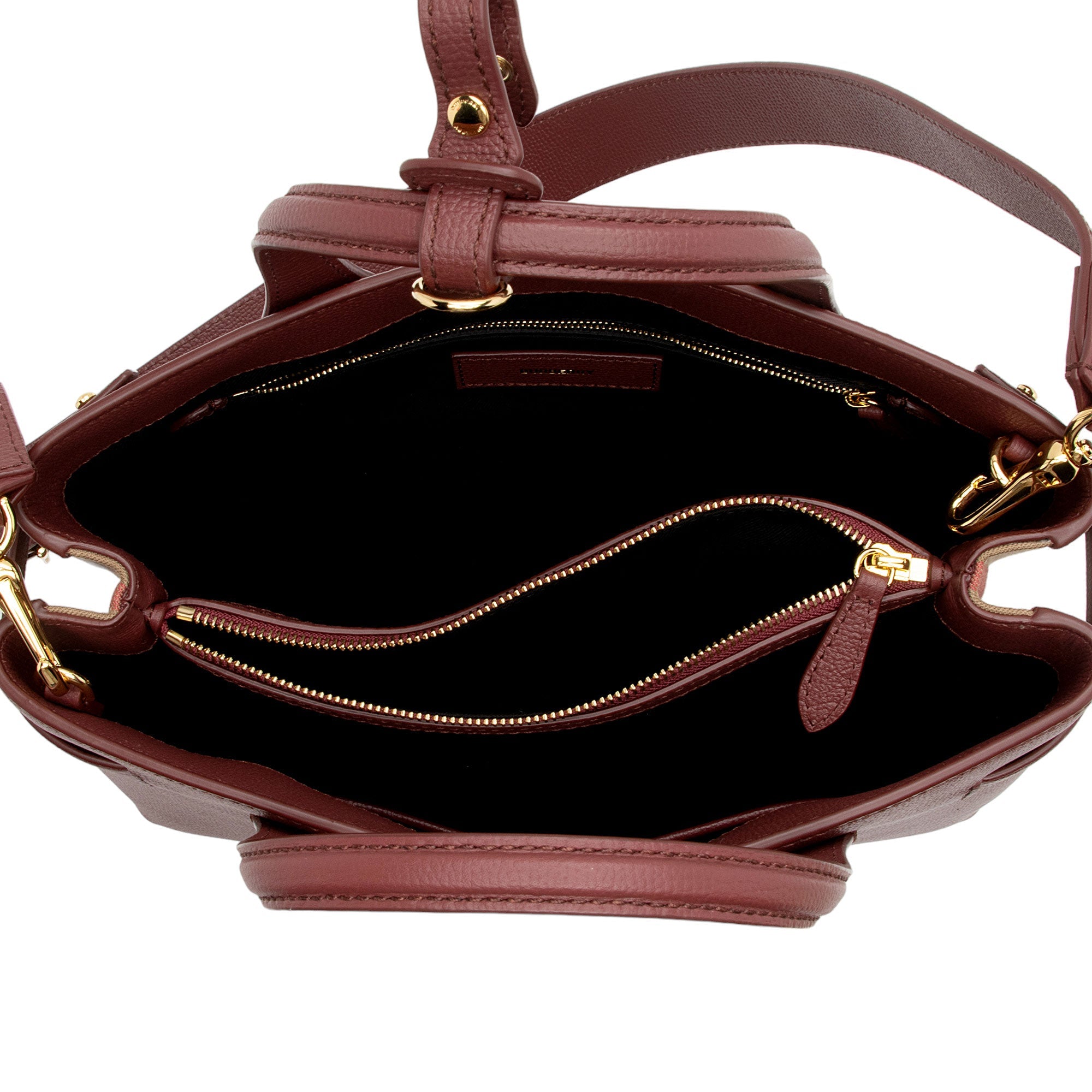 Burberry Vintage Check Leather Banner Medium Tote (SHF-nY7QqR)