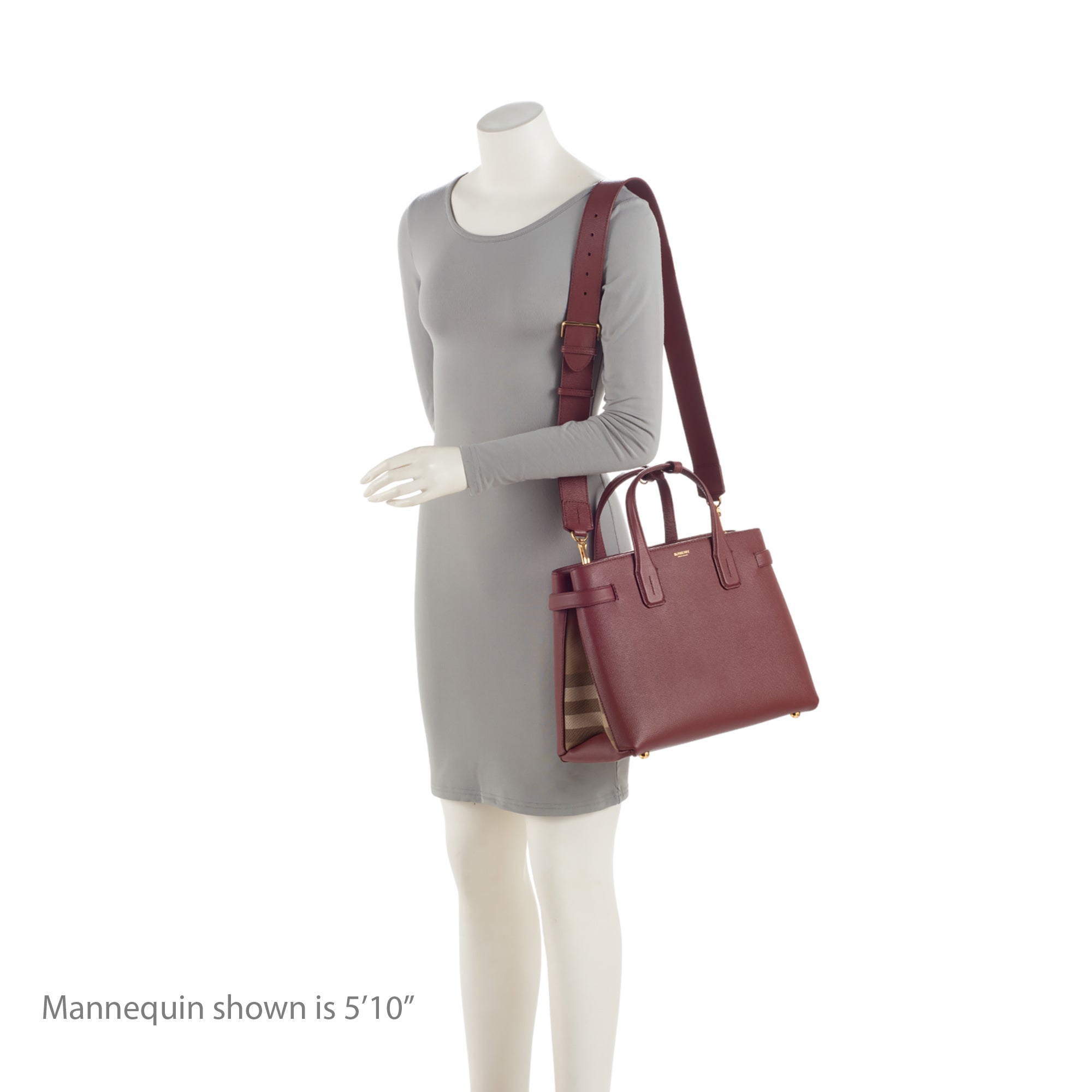 Burberry Vintage Check Leather Banner Medium Tote (SHF-nY7QqR)