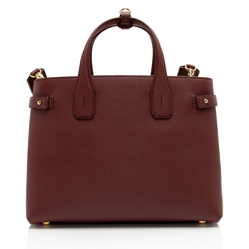 Burberry Vintage Check Leather Banner Medium Tote (SHF-DwlsdU)