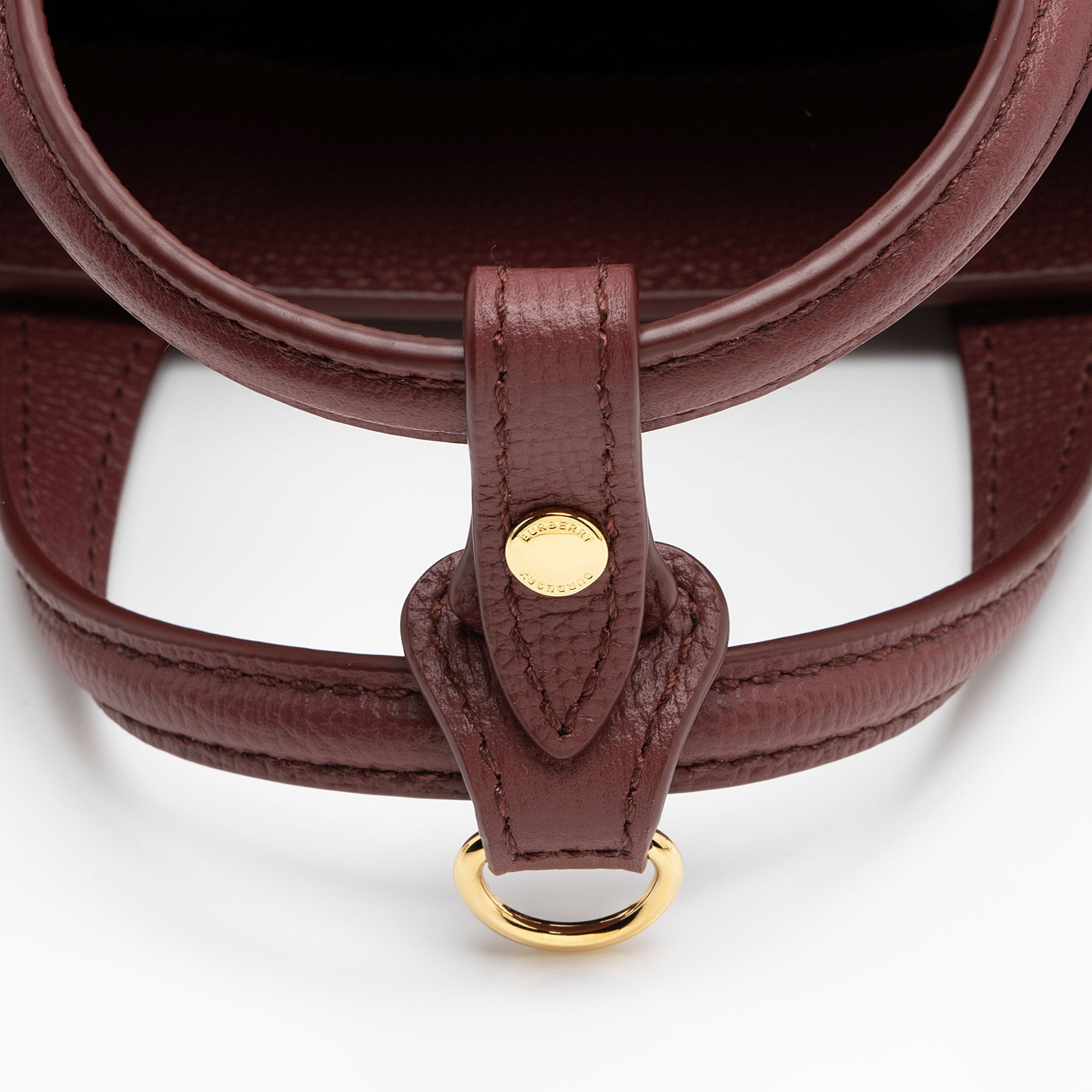 Burberry House Check Leather Banner Small Tote (SHF-uQjvzx)