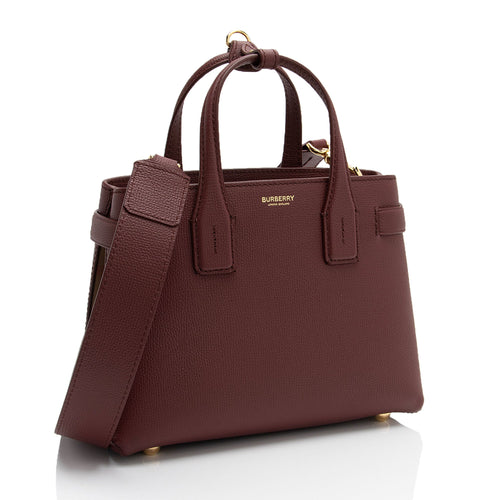 Burberry House Check Leather Banner Small Tote (SHF-uQjvzx)