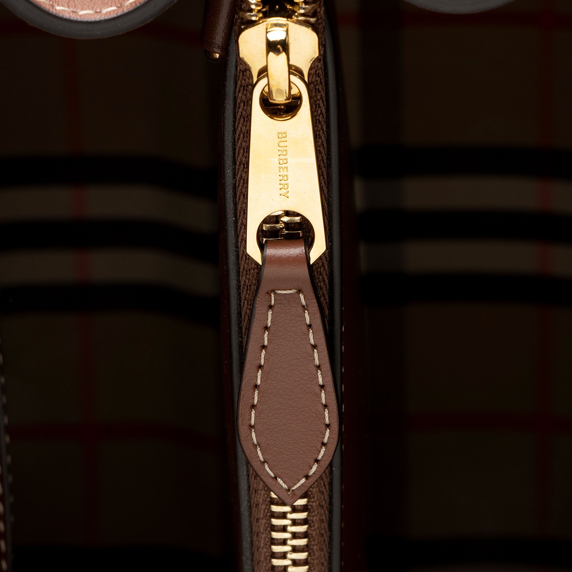Burberry Vintage Check Smooth Calfskin Title Small Tote