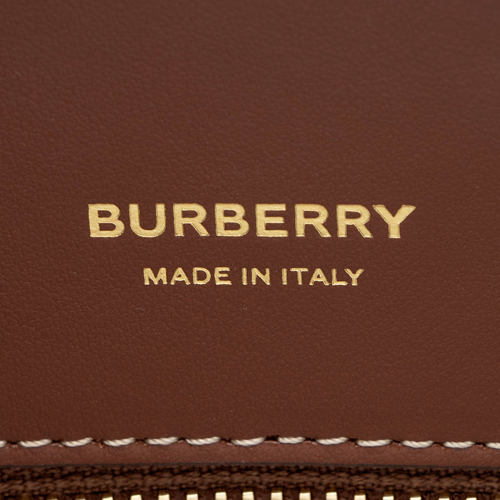 Burberry Vintage Check Smooth Calfskin Title Small Tote