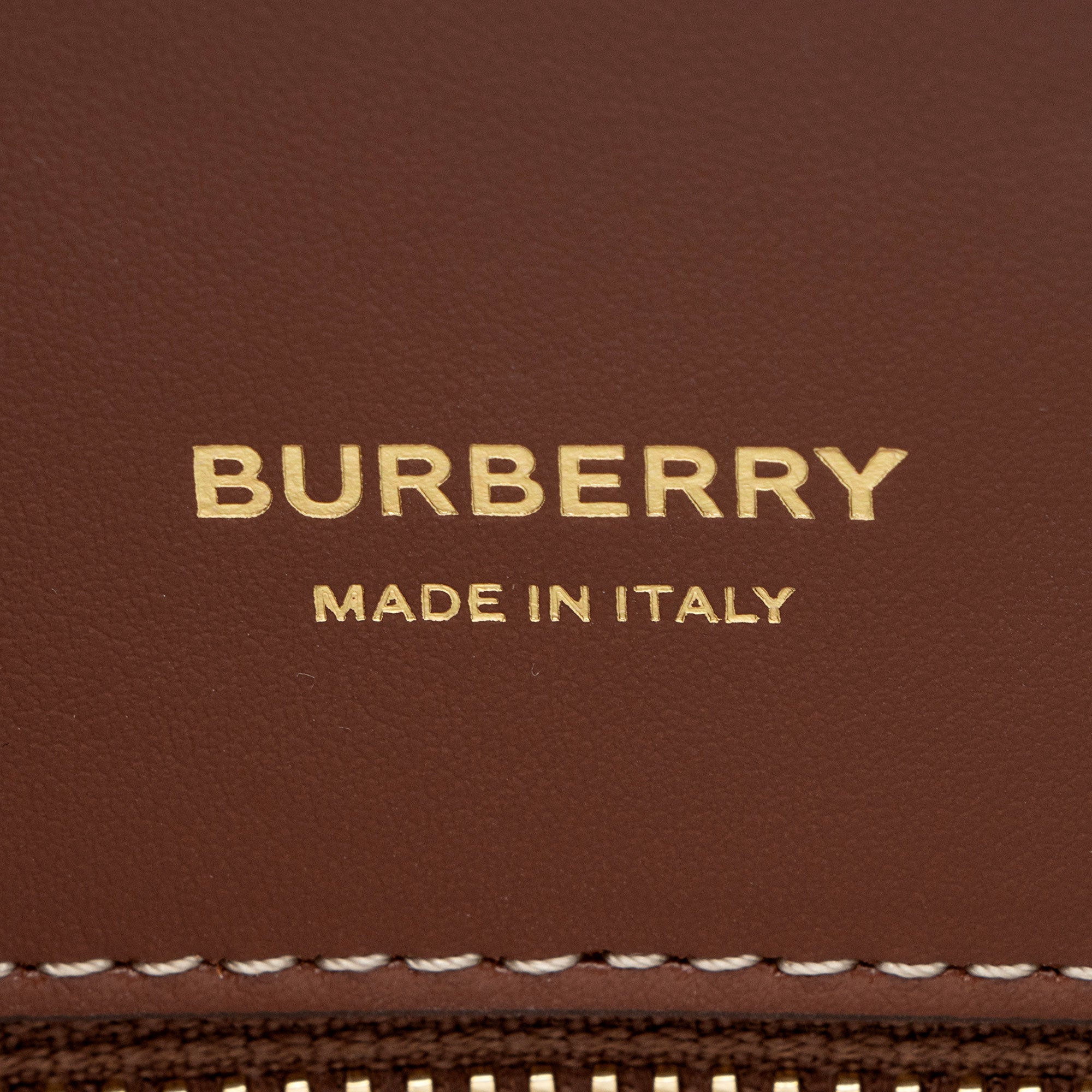 Burberry Vintage Check Smooth Calfskin Title Small Tote