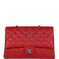 Chanel Clutch with Chain Bag Red Caviar Silver Hardware - Remaining Balance