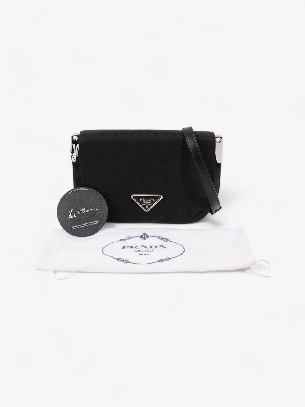 Prada Nylon and Leather Shoulder Bag in Black Black Nylon