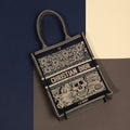 Dior Blue Embroidered La Mort Tarot Vertical Book Tote