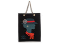 Chanel Vintage Black Wool Coco Silhouette Tote