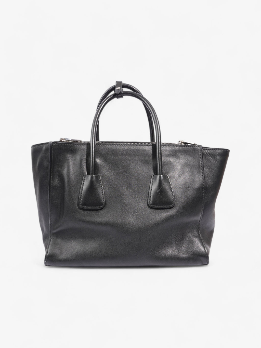 Prada Twin Pocket Tote Black Leather Medium