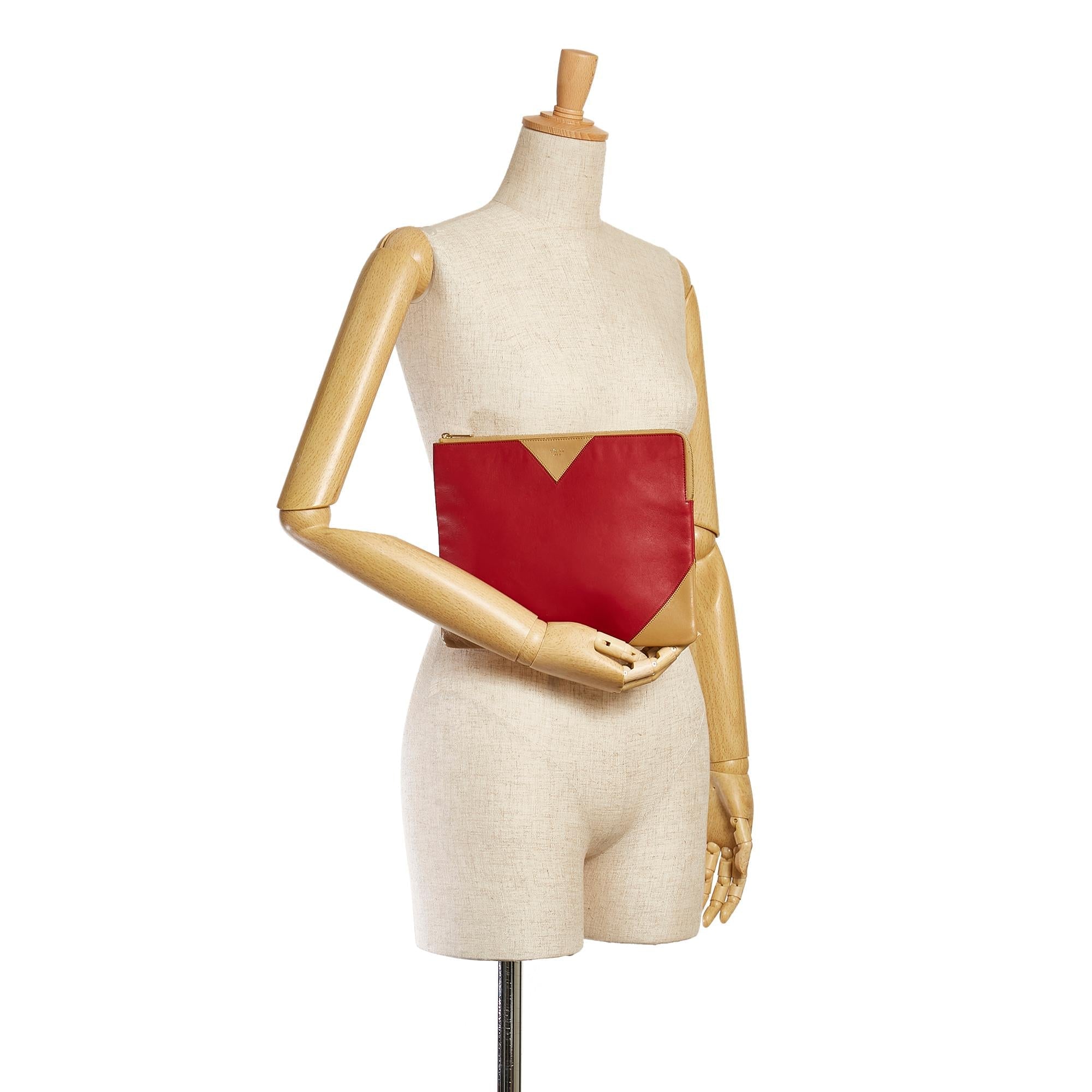 Celine Bicolor Coeur Leather Clutch Bag (SHG-34952)