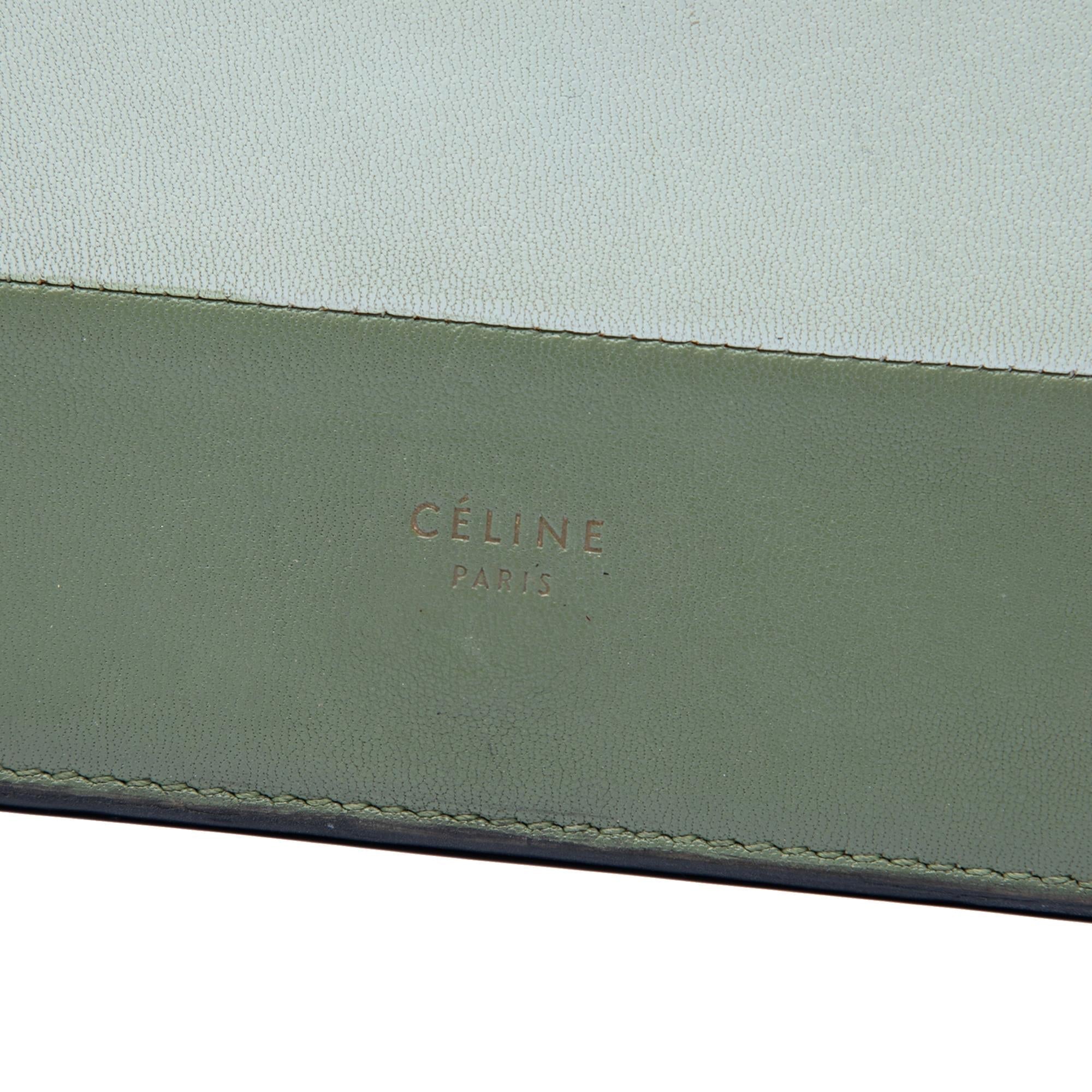 Celine Bicolor Leather Frame Wallet on Chain