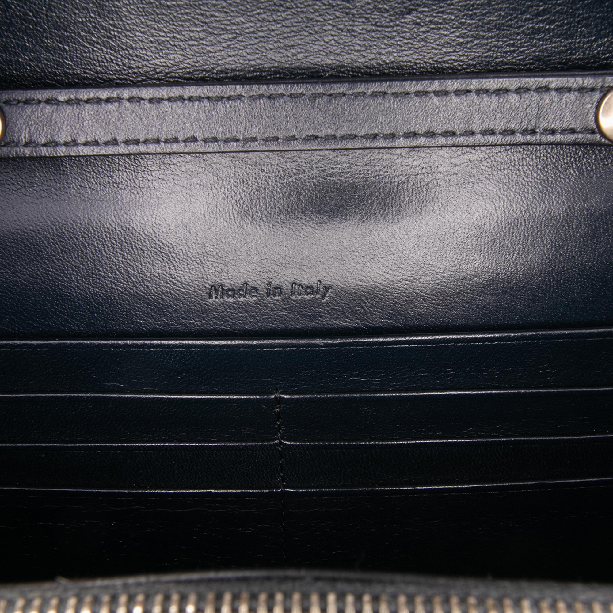 Celine Bicolor Leather Pocket Envelope Wallet On Chain