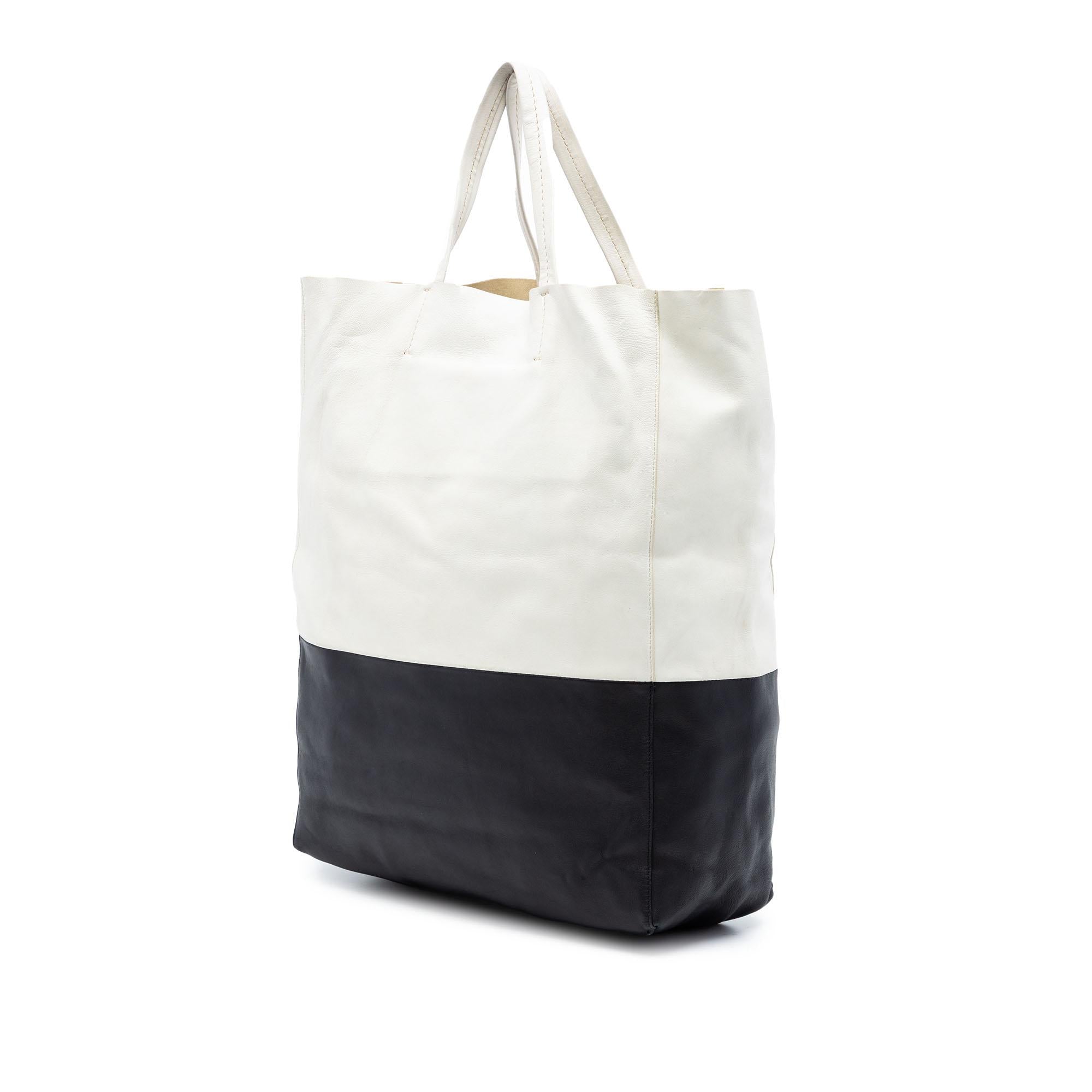 Celine Bicolor Leather Vertical Cabas Tote
