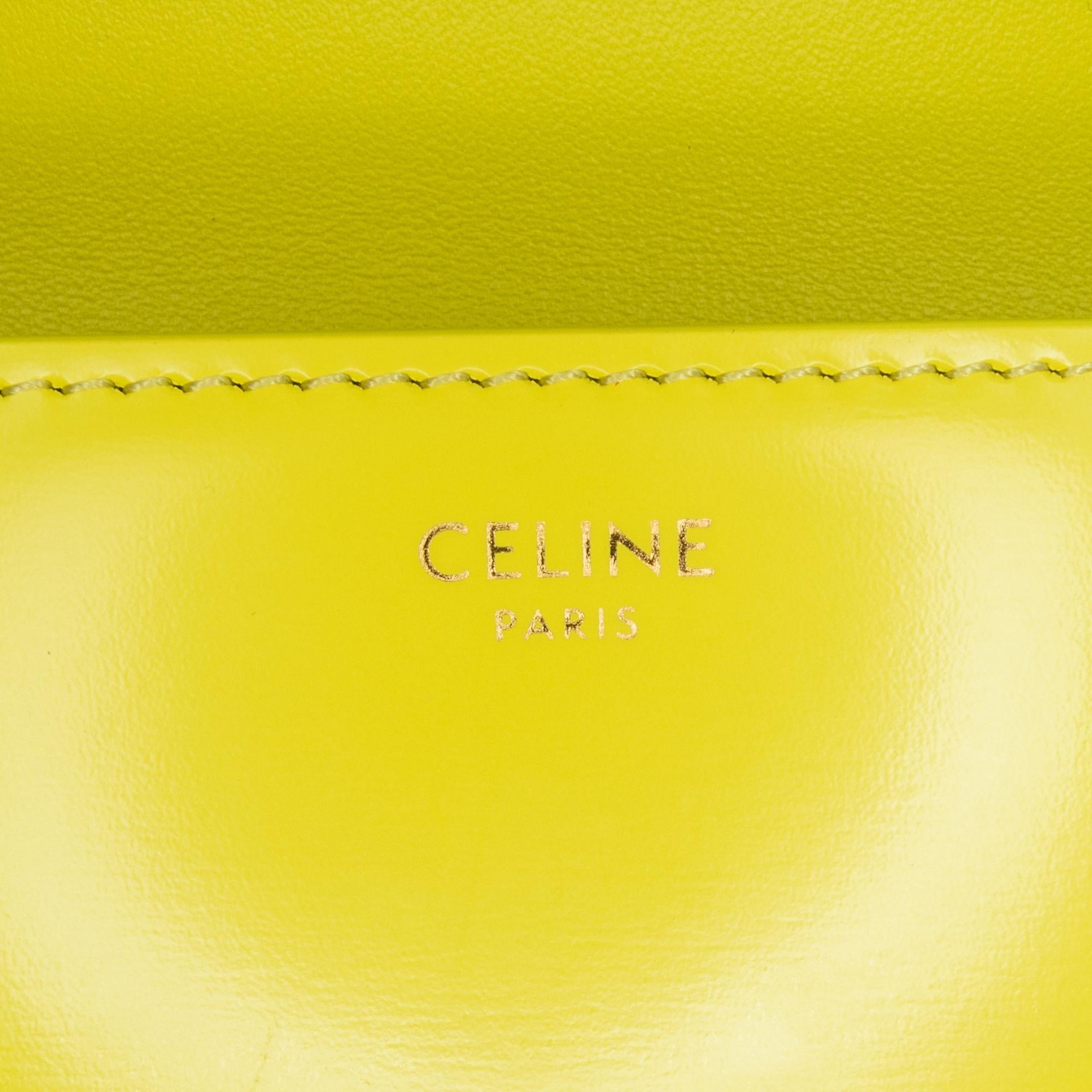 Celine Calfskin Cuir Triomphe Chain Shoulder Bag