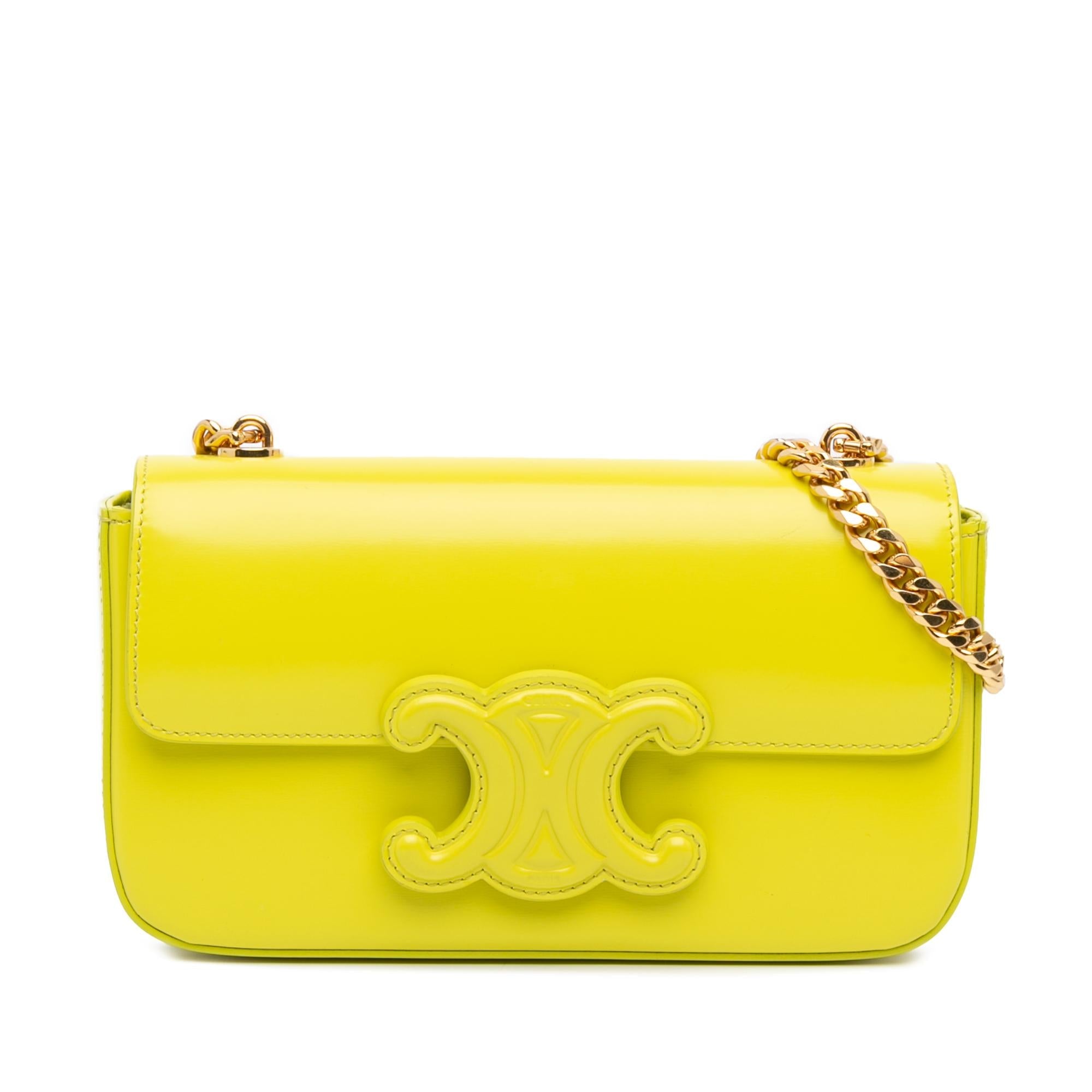 Celine Calfskin Cuir Triomphe Chain Shoulder Bag
