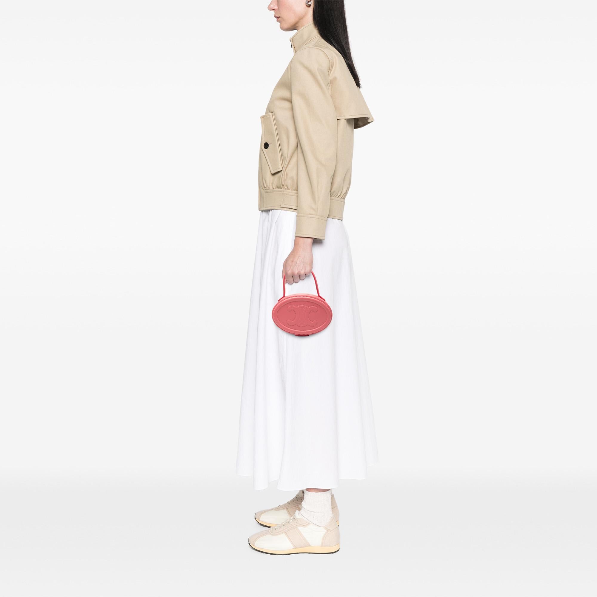 Celine Calfskin Cuir Triomphe Oval Handbag