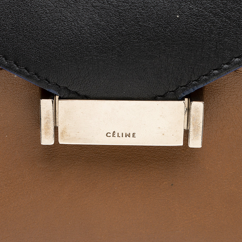 Celine Calfskin Tri-Color Diamond Shoulder Bag - FINAL SALE (SHF-19411)