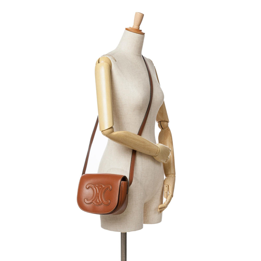 Celine Calfskin Triomphe Folco Crossbody