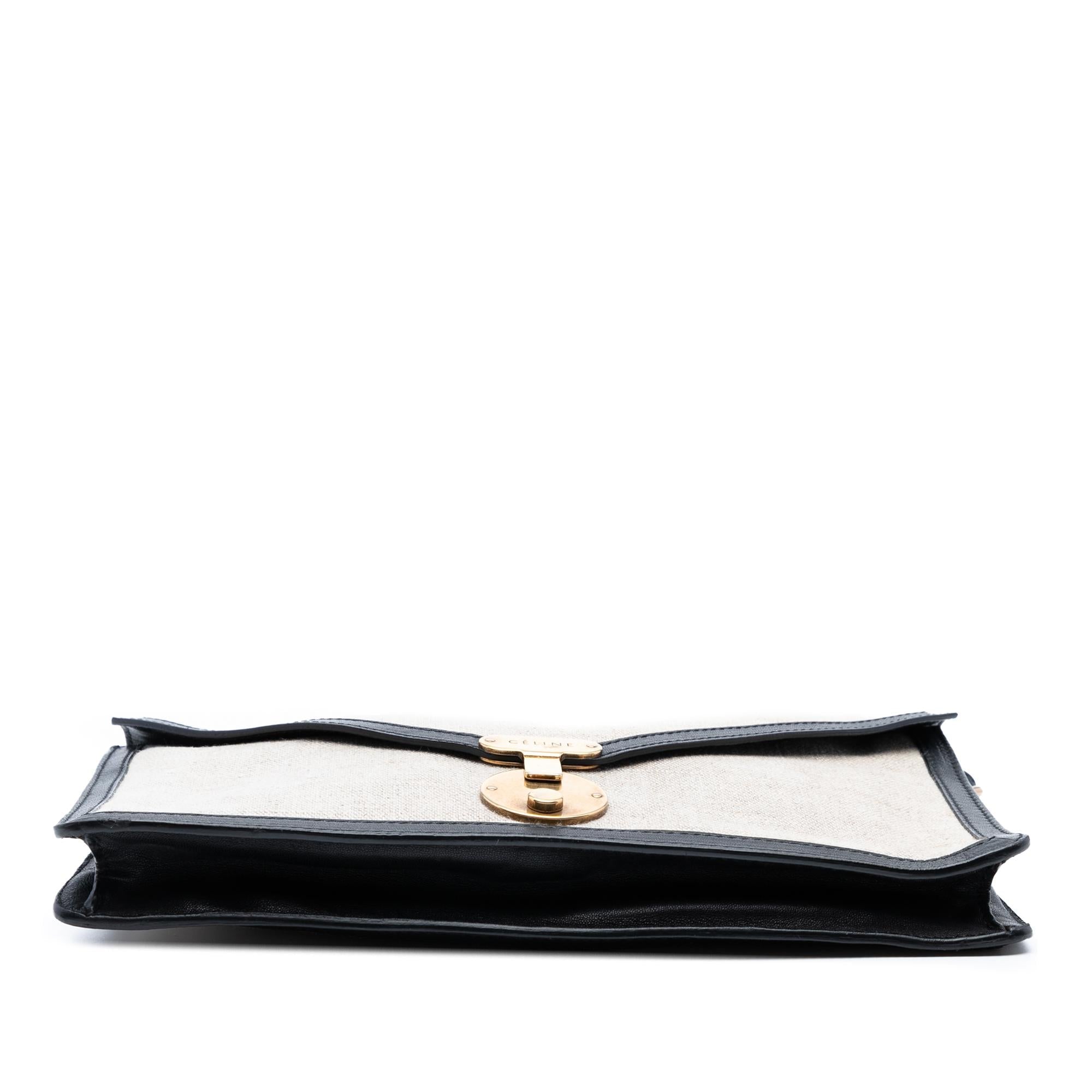 Celine Canvas and Calfskin Crossbody