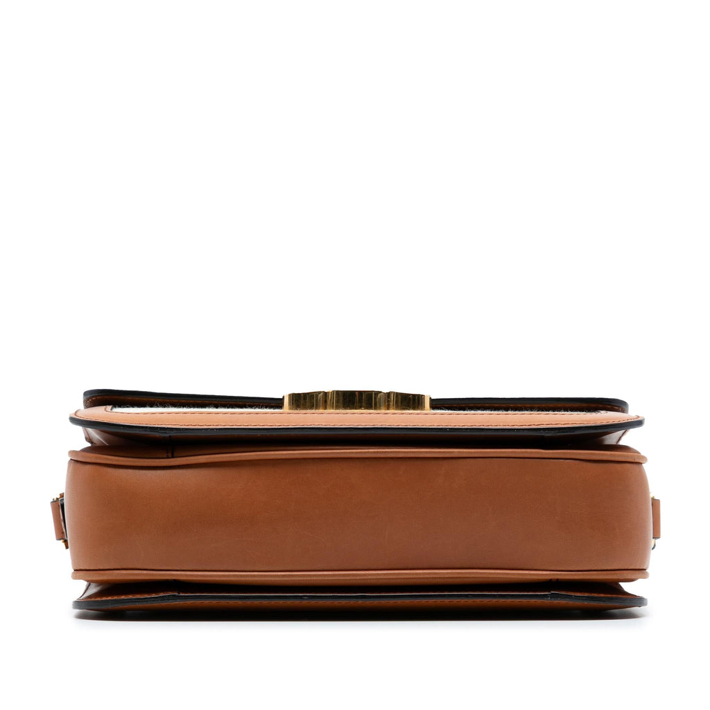 Celine Classique Canvas and Calfskin Triomphe Crossbody
