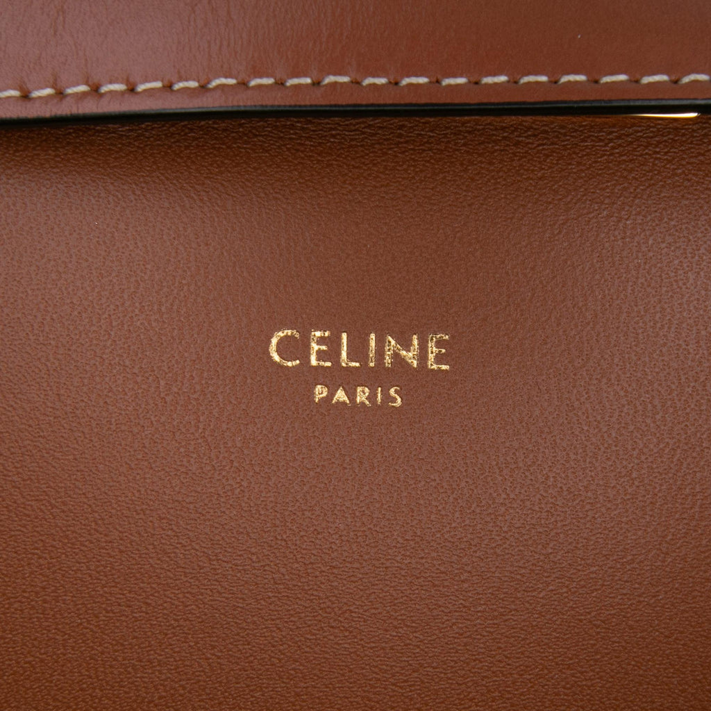 Celine Classique Triomphe Coated Canvas and Calfskin Triomphe Crossbody
