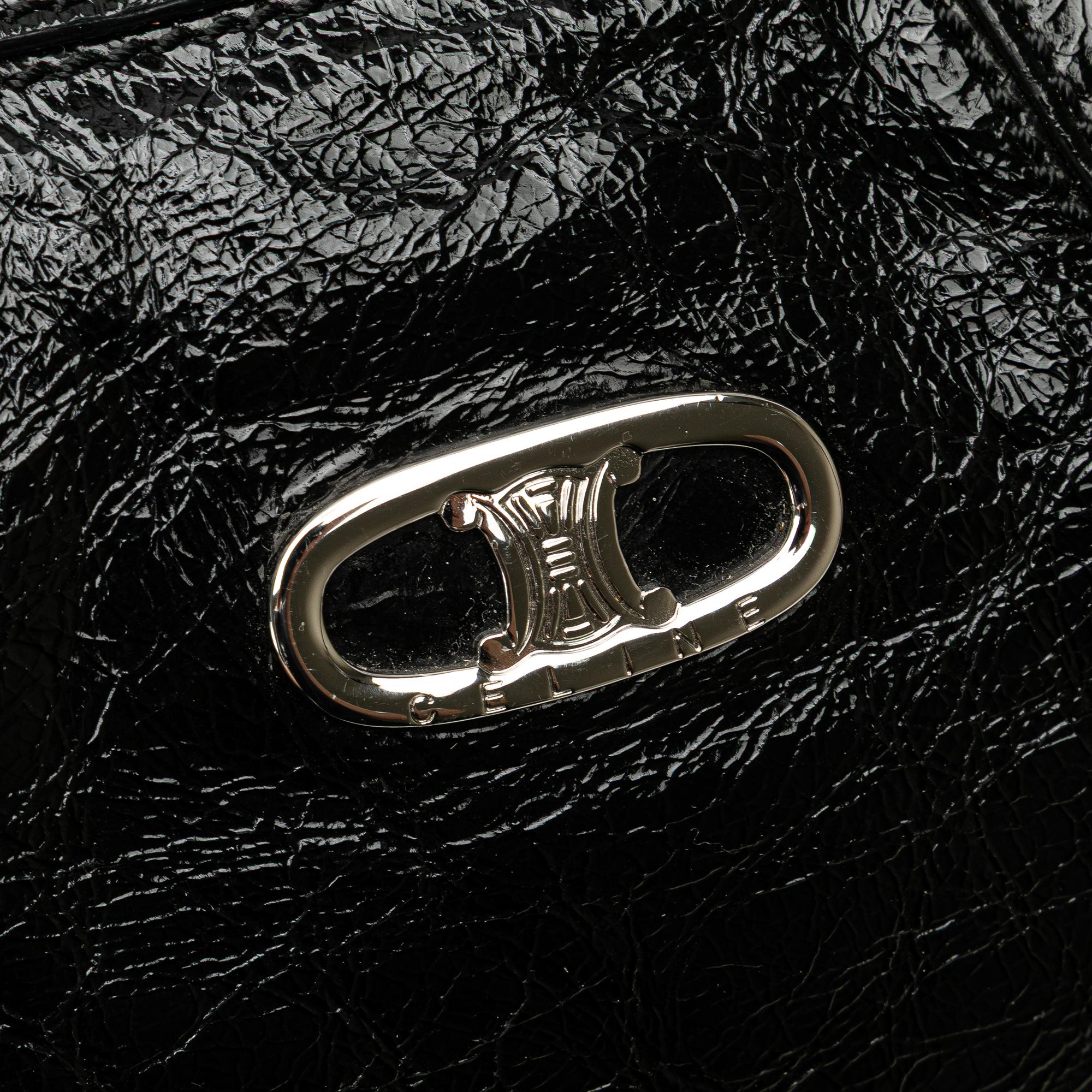 Celine Crinkled Patent Macadam Tote