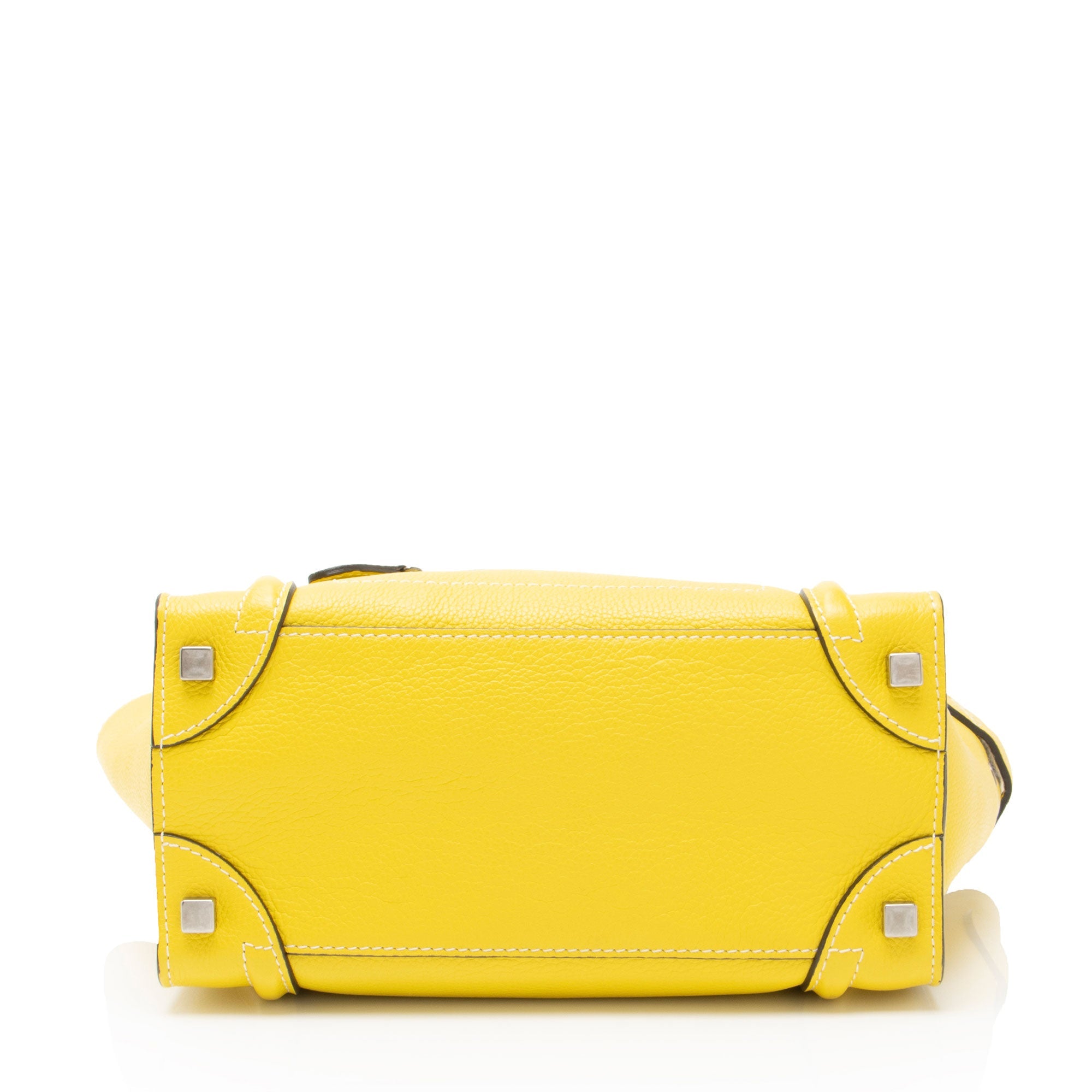 Celine Drummed Calfskin Micro Luggage Tote