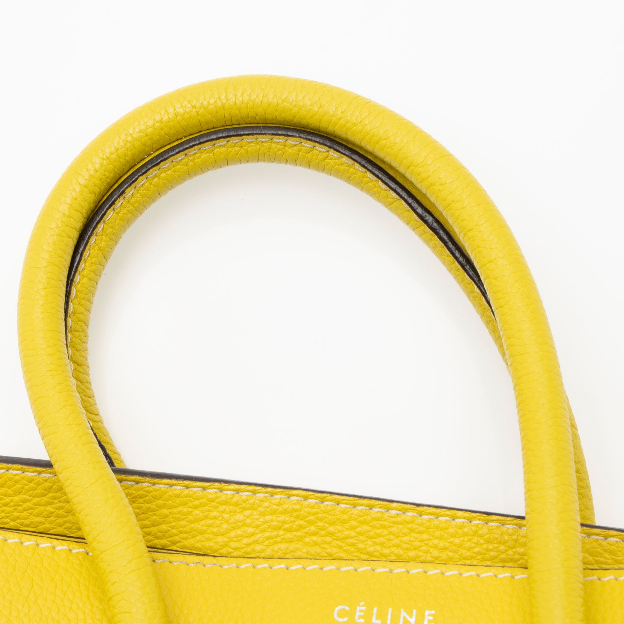 Celine Drummed Calfskin Micro Luggage Tote