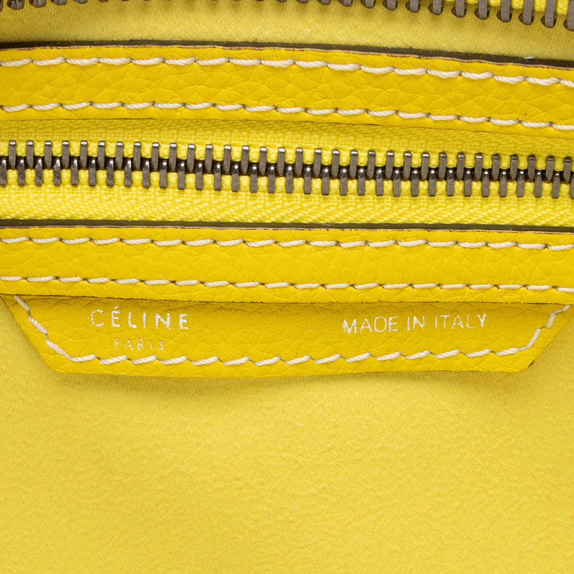 Celine Drummed Calfskin Micro Luggage Tote