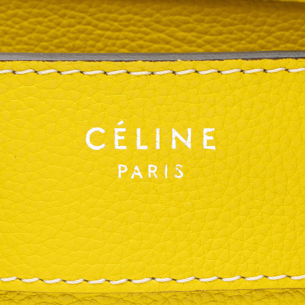 Celine Drummed Calfskin Micro Luggage Tote
