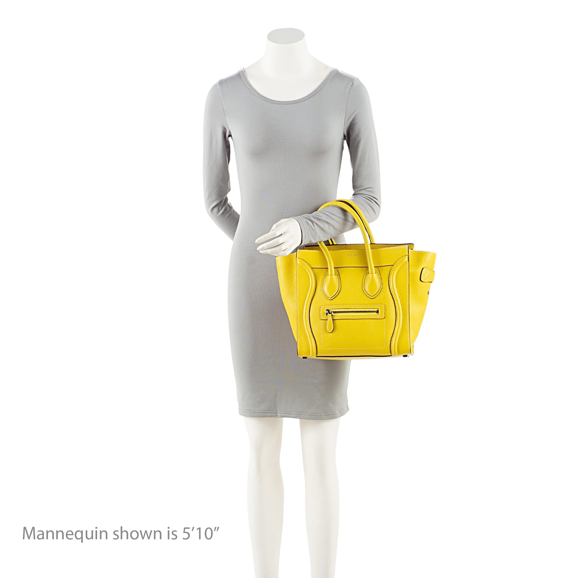 Celine Drummed Calfskin Micro Luggage Tote