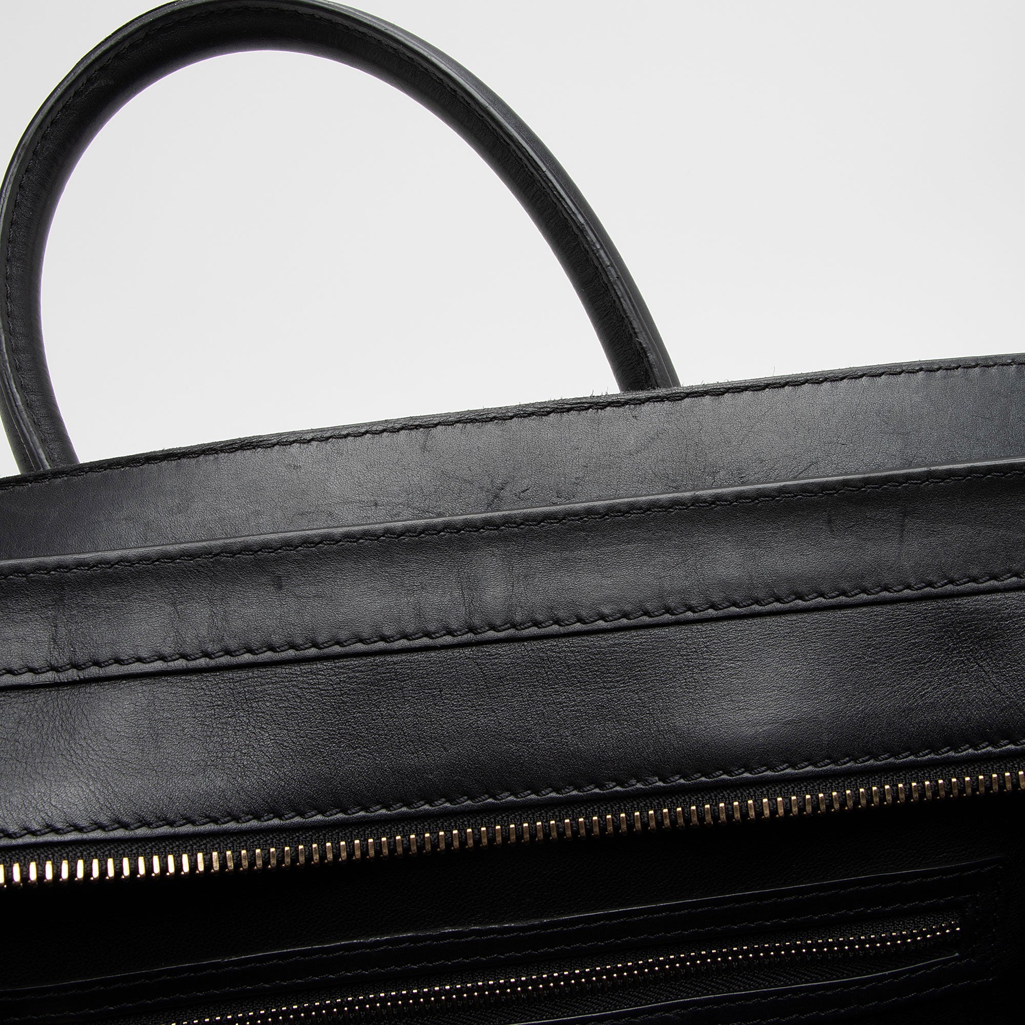 Celine Drummed Calfskin Mini Luggage Tote (SHF-MoYYfB)